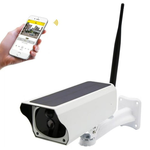 WIFI Camera 1080P HD Solar Outdoor Security Camera Smart Life Wireless Battery Home Surveillance Bullet Camera Baby Monitor-white no sd card