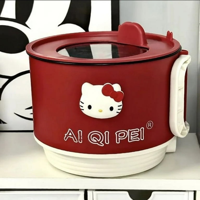 Mini Sanrio Hello Kitty Electric Cooking Pot Kitchen Pots Kawaii Multifunction Non stick Steaming Instant Noodle Container Gift