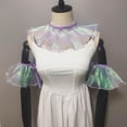 thumbnail image 3 of Ywmsfl Elegant Pleated Ruffle Shawl Wrap Fake Collar Shining Colorful Organza Detachable Collar Capelet for Womens Party Outfit, 3 of 20