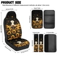 thumbnail image 6 of Xoenoiee Cow Sunflower Print Waterproof 5-Piece Car Seat Covers Set, Faux Leather Seat Protectors with Safety Shoulder Pads & Armrest Cover, Anti-Slip Universal Fit for SUV, Truck, Car, 6 of 7