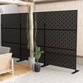 thumbnail image 3 of POSHIONS Privacy Screen Freestanding Room Divider Outdoor Privacy Metal Fence Panel Series Black 6.3 ft. H X 4 ft. W, 3 of 6