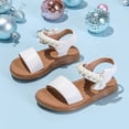 thumbnail image 2 of Duqingm Sandals Toddler Toddler Girls Summer Sandals Breathable Walking Flower Shoes Lightweight Sport Sandals Toddler Sneakers White,12.5, 2 of 7