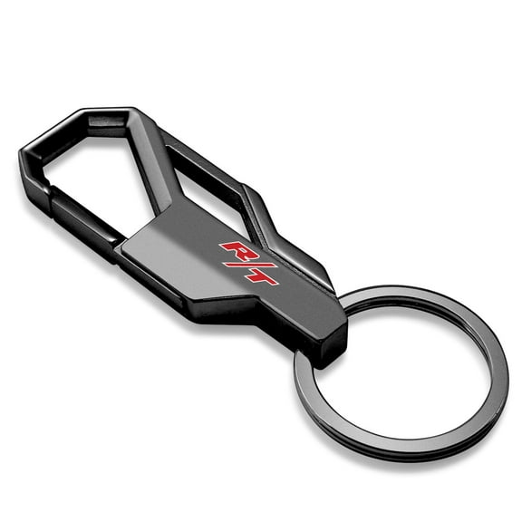 Dodge R/T Logo Gunmetal Black Carabiner-style Snap Hook Metal Key Chain Keychain