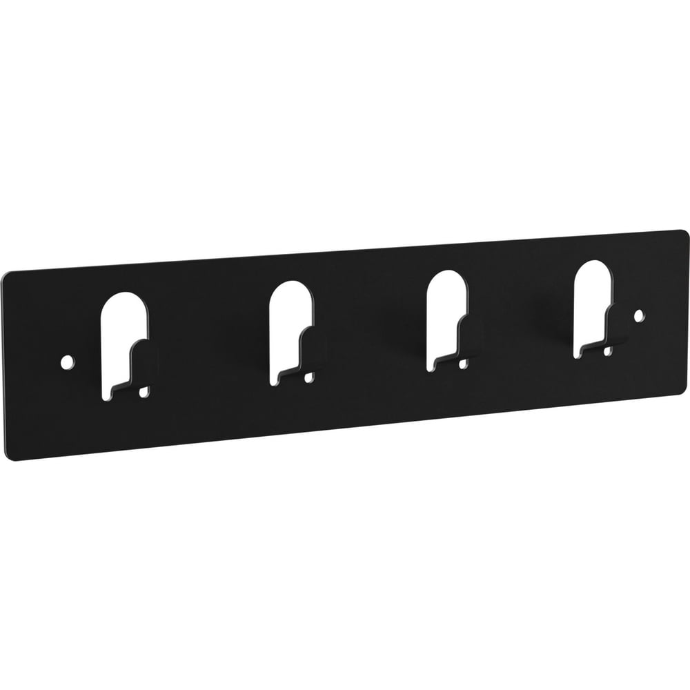 Better Homes & Gardens Wall Mounted Cut Out Key Tidy Hook Rack, 4 Hooks, Matte Black