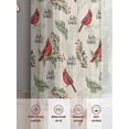 thumbnail image 6 of Cardinal Bird Sheer Curtains 54 Inch Length 2 Panels Set Window Treatments, Holly Branches Berry Winter Beige Rod Pocket Semi Curtains for Living Room/Bedroom/Kitchen Décor, 104"W x 54"L, 6 of 7