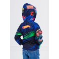 thumbnail image 3 of Sudadera con capucha Hot Wheels de forro polar para niños pequeños, azul marino, talla 6, 3 of 6