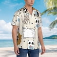 thumbnail image 5 of Bixox Men's Hawaiian Shirts Men's Hand Drawn Animals Print Short-Sleeve Shirt-Medium, 5 of 8