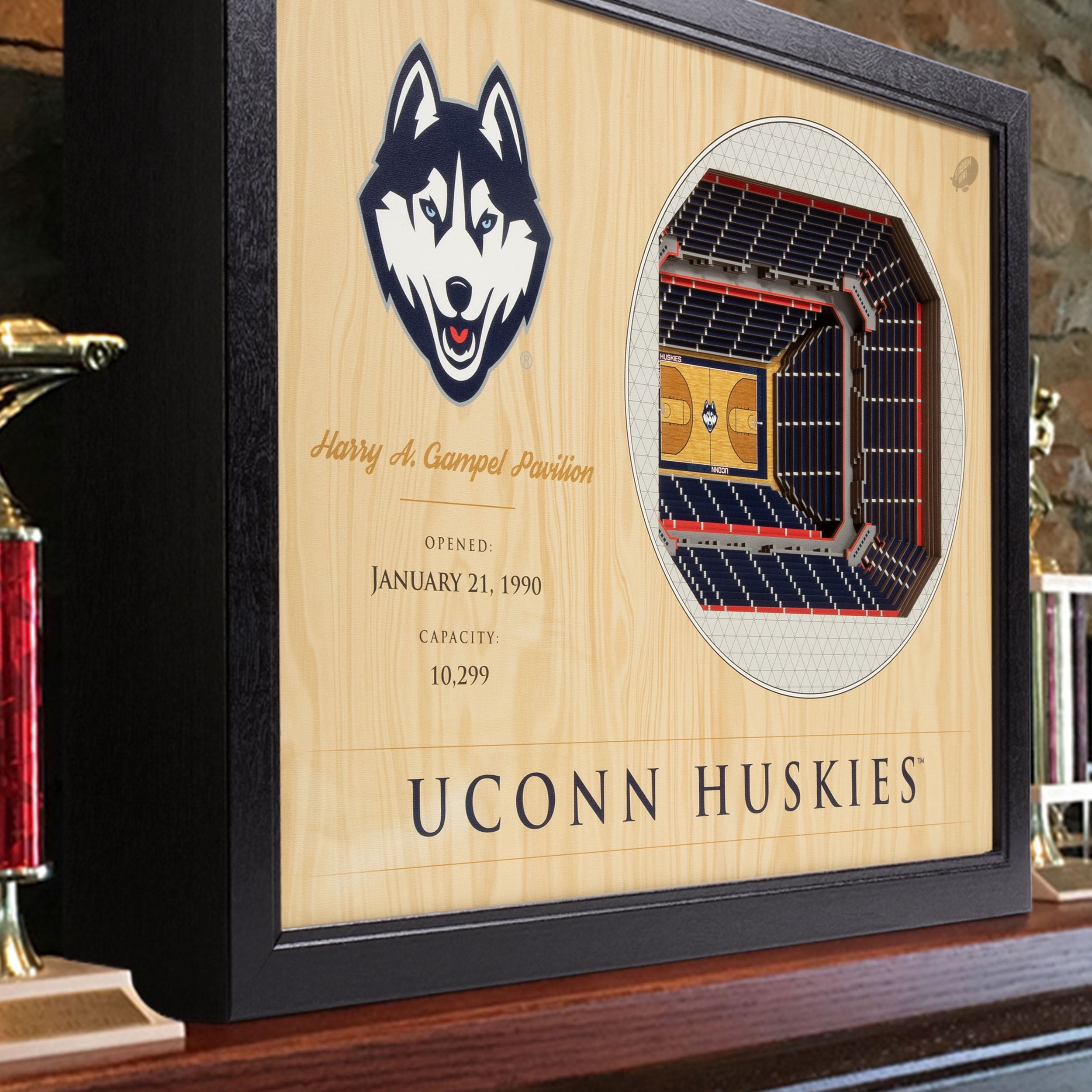YouTheFan NCAA Connecticut Huskies BB 25-Layer Stadiumview Wall Art
