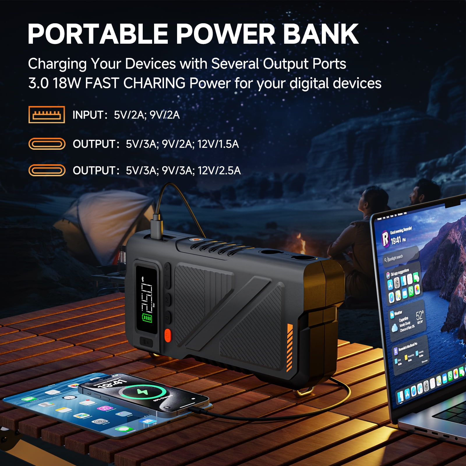 Geeneu 8000A  Peak Battery Jump Starter with Air Compressor, Portable 12V Car Battery Jump Box Power Pack for 10L Gas/9L Diesel Engine with 150PSI Tire Inflator & Extended Jumper Cable
