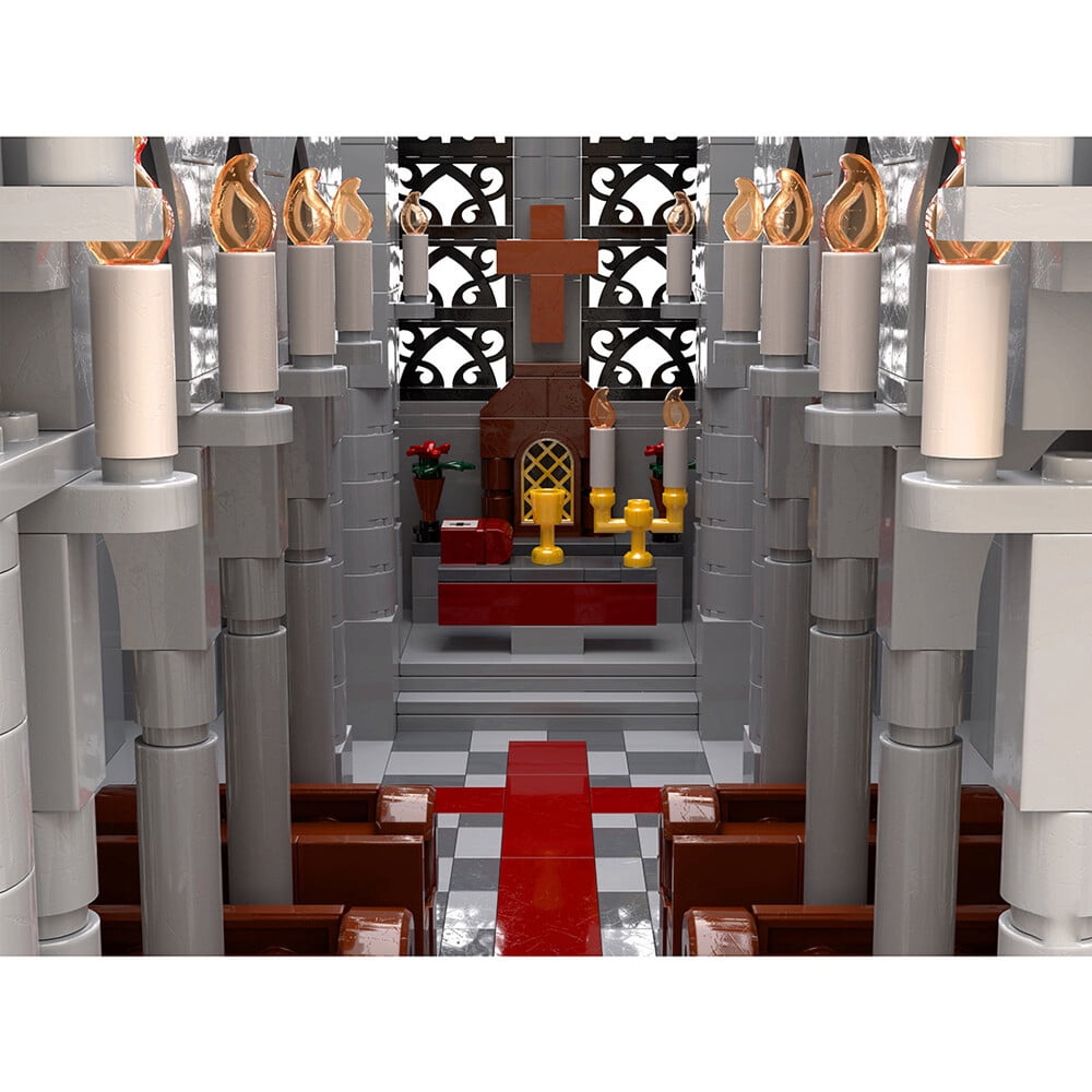 Gothic Cathedral Modular Building Blocks Set City MOC DIY Model Bricks Toys Gift