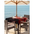 thumbnail image 3 of Outdoor Tablecloth with Umbrella Hole for Patio/Picnic/Party/Camping, Retro Black Red Waterproof Table Cloth Square Cover Washable, Abstract Bohemia Minimalist Aesthetic Art (60"x 60"), 3 of 9