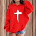 thumbnail image 4 of WRTFVZA Red Hoodie for Teens, Christian Jesus Prints Hooded Sweatshirts Fall Winter Clothes (Big Girls, Red, 8-9 Years), 4 of 4