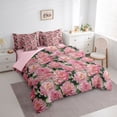 thumbnail image 3 of Homewish Romantic Flower 7-Piece Twin Bedding Sets,Oil Painting Artistic Bedding Comforter Set,Pink Floral Sheet Sets For Girl Kids,Breathable Home Decor Reversible, 3 of 8