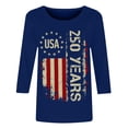 thumbnail image 4 of 250th Anniversary USA Shirts for Women Plus Size Casual 3/4 Sleeve USA Flag Print T Shirt Round Neck Independence Day Patriotic Pullover 4th of July Celebration Party 1776-2026 Blouses, S, 4 of 4