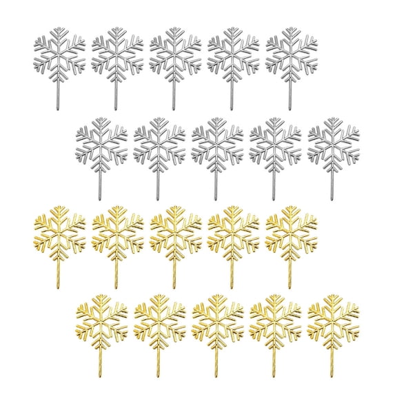 HOMEMAXS 40pcs Snowflake Topper Christmas Cupcake Topper Cake Picks Cake Decorations