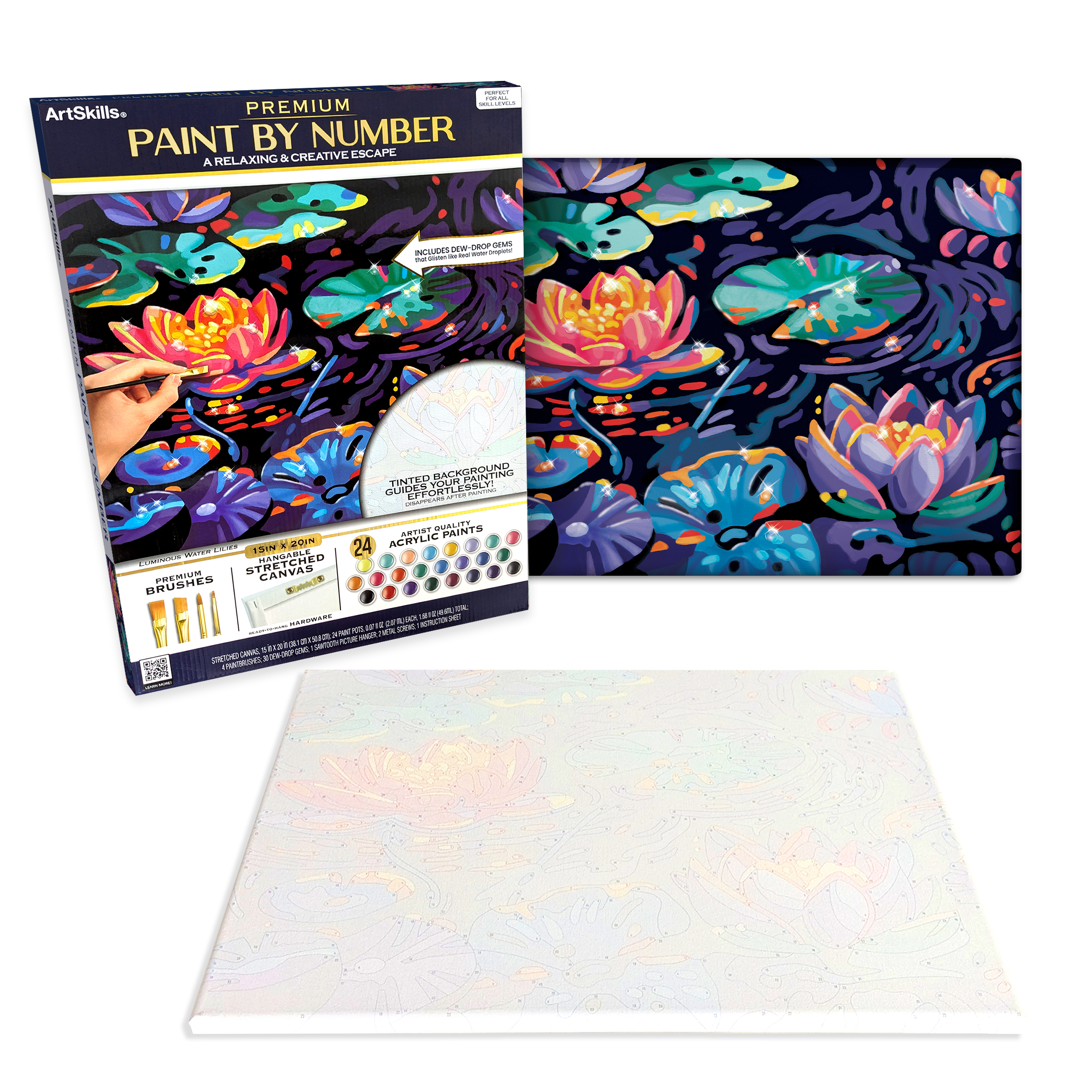 ArtSkills Luminous Water Lillies Paint by Numbers
