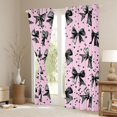 thumbnail image 2 of Erosebridal Black Pink Polkadots Bow Black Out Curtains for Girls, Dreamy Princess Curtains Pack of 2 (42x63 Each), 2 of 6