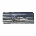 thumbnail image 1 of Landscape Computer Mouse Pad, Cloudy Sky Caribbean Pirates Ship Oil Print Like Art Image, Rectangle Non-Slip Rubber Mousepad Large, 31" x 12" Gaming Size, Blue Grey Pale Grey, by Ambesonne, 1 of 2