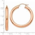 thumbnail image 3 of Real 14kt Rose Gold Polished 4mm Tube Hoop Earrings; for Adults and Teens; for Women and Men, 3 of 3