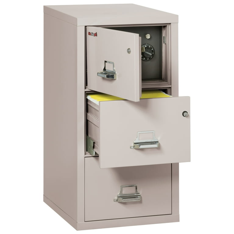 Fireking 3 Drawer Vertical Safe In A File Cabinet 31 Depth Legal Size 1 Hour Fire Resistant Impact Rated High Security Keylock 30 Min Protection For Media Files Platinum Com