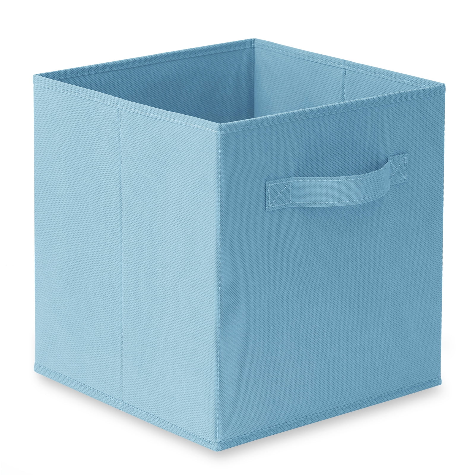 Casafield Set of 6 Fabric Storage Cube Bins, Baby Blue - 11" Collapsible Foldable Cloth Baskets for Shelves and Cubby Organizers