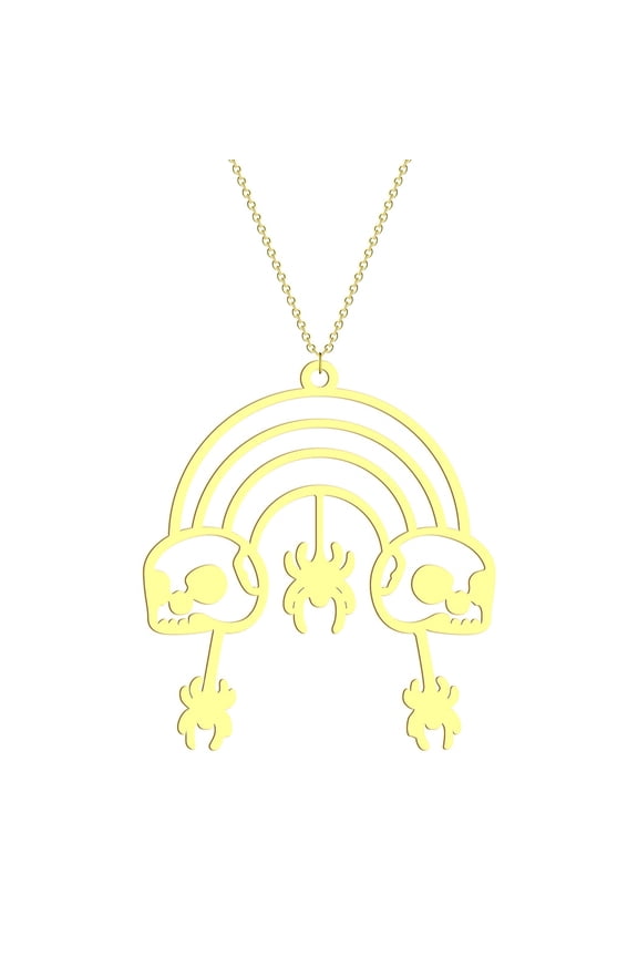 Stainless steel Rainbow Spider Pendant symbolizing the turning point of fate gives you a necklace of wisdom to guard