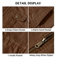 thumbnail image 5 of WenVen Men's Spring Lightweight Cotton Work Jacket Windproof Utility Coat Coffee S, 5 of 8