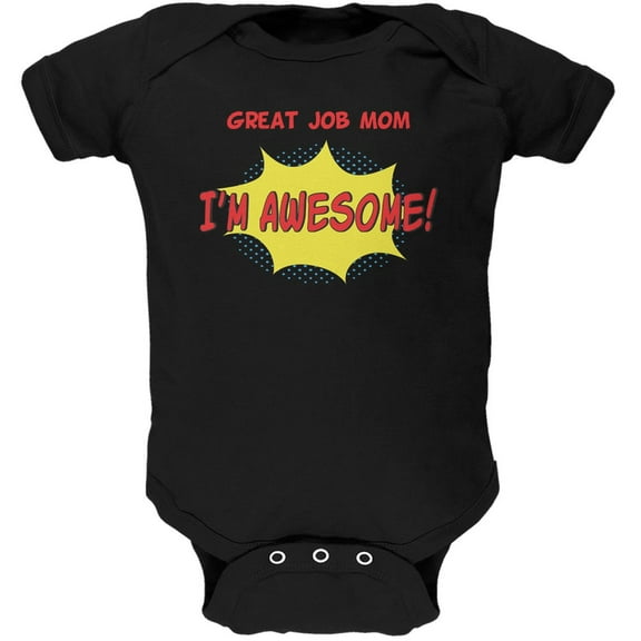 Mother's Day - Great Job Mom Black Soft Baby One Piece - 3-6 months