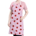 thumbnail image 5 of Red Strawberry Plants Fruit Pink Pattern Apron-Garden Aprons for Women with Pockets-Cotton Linen Waterproof Kitchen Cooking Gardening Aprons Adjustable for Kitchen,Cooking,BBQ and Salon 33x27 Inch, 5 of 7