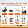 thumbnail image 2 of Heat Press Machine 15x15 Inch 8-in-1 Multifunctional Sublimation Transfer Press for T-Shirts, Hats, Mugs, Plates - Digital Control, Swing Away, 2 of 5
