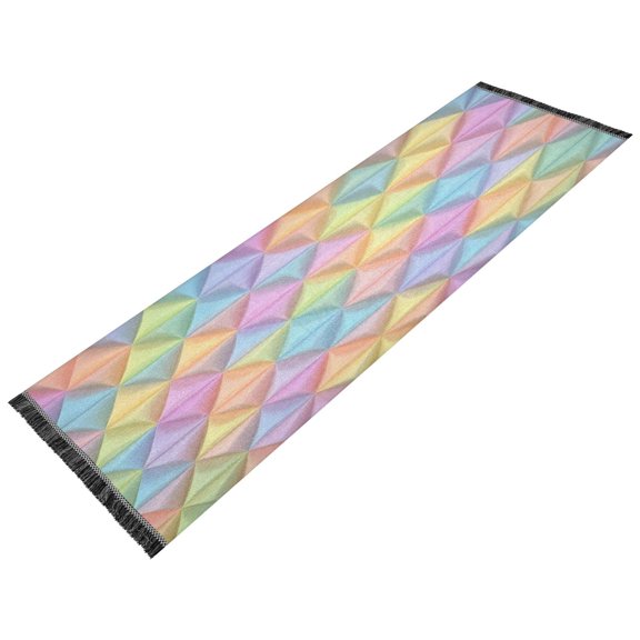 Vintage Modern Runner Rug,Non Slip Machine Washable 72"x23.5" Polyester Material Pet-Friendly Durable,Applicable to Entryway Rug Living Room Rug Soft Pastel Rainbow Color