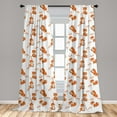 thumbnail image 4 of Ambesonne Foxes Curtains, Sleeping Forest Animals Dots, Pair of 28"x95", Orange and Cadet Blue, 4 of 4