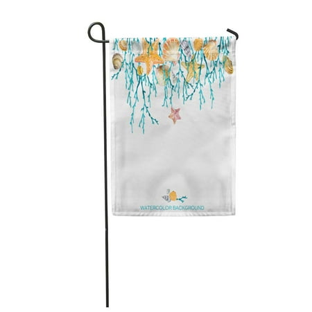 Coral Beach Water KDAGR Beach Coral Watercolor Underwater Sea Under Water Life Reef Scene Garden Flag Decorative Flag House Banner 12x18 inch ()