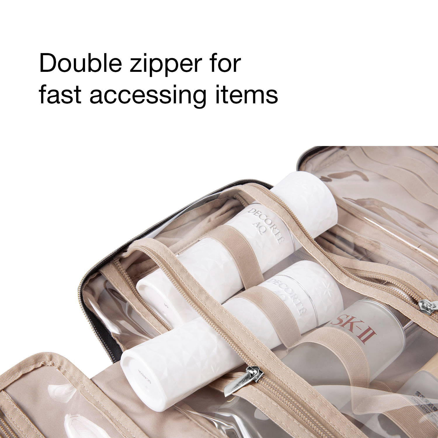 Bagsmart Full-Size Toiletry Bag with Hanging Hook, Black photo 3