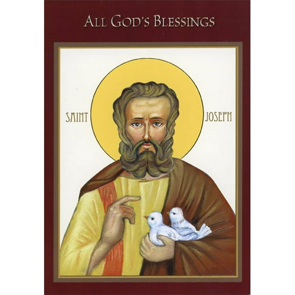 Designer Greetings Joseph Holding Two White Doves Religious St. Joseph's Day Card