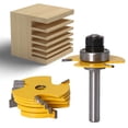 thumbnail image 1 of 8mm/12mm Shank (Optional) Adjustable Manual DIY Tenon Milling Cutter Router Bit Set Slot Cutter Woodworking Tool T Type Cutter Chisel Cutter with 6PCS Slotting Cutterblades, 1 of 7