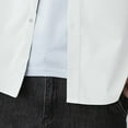 thumbnail image 5 of safuny Men's Casual Shackets Loose Business Shirts Big&Tall Long Sleeve Tops Pockets Fashion Workout Turn Down Collar Sweatshirts Button Solid Color Pullover White XL, 5 of 6