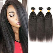 Brazilian Kinkys Straight Hair Bundles 100% Human Yaki Straight Weave 10a Unprocessed Virgin Hair Extensions in Weft No Shedding 18 20 22 Inches
