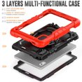 thumbnail image 7 of Case for Lenovo Tab M9 9.0 inch 2023 Released TB-310FU, 360 Rotating Stand Handle Pencil Holder Shoulder Strap Heavy Duty Shockproof Cover, Red, 7 of 7