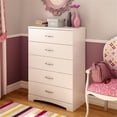 thumbnail image 1 of Pemberly Row Contemporary Plastic 5-Drawer Chest in Pure White, 1 of 4