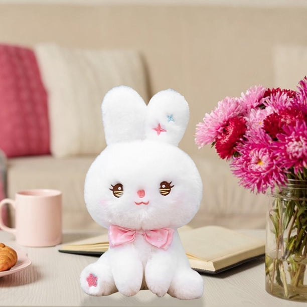 Conejo de peluche bonito de 22cm, cojín de muñeca de simulación de Animal, muñeco de suave, juguetes para niños y niñas, regalos creativos , Rosado Macarena Conejo de peluche