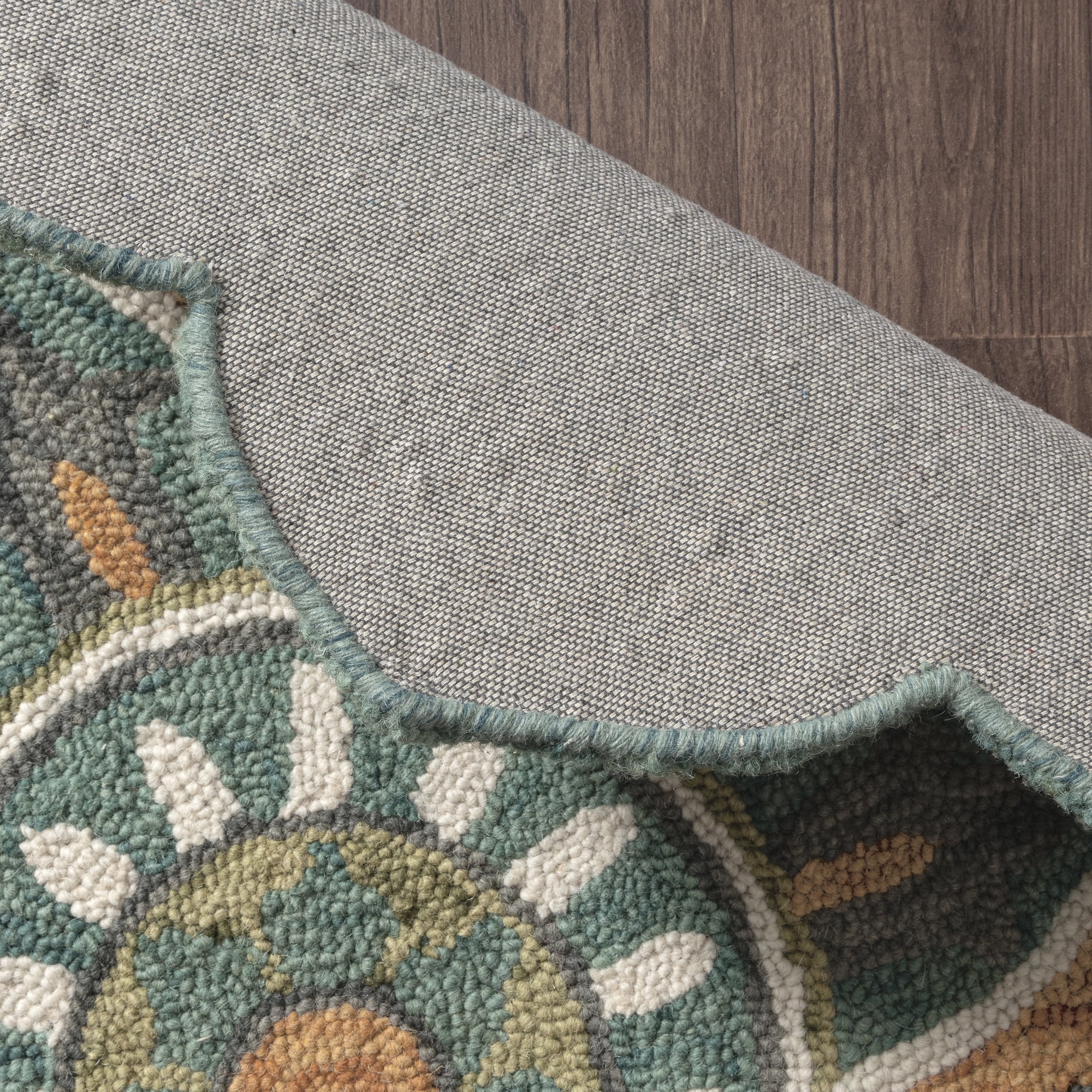 Ox Bay Enid 2'3" x 3'10" Rust /Teal Floral Medallion Indoor Hearth Area Rug