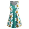 thumbnail image 1 of CNKOO Women Ladies Plus Size Floral Print Sleeveless O Collar Mini Dress, 1 of 6