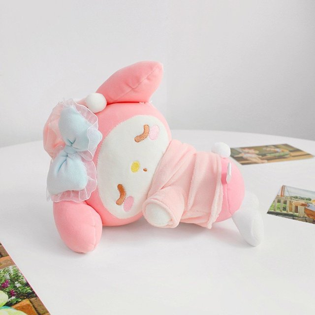 Sanrio-muñeco de peluche de 20Cm, juguete japonés Kuromi Cinnamoroll, bolsa cruzada con melodía para bebé, serie de 10cm, llavero de felpa Kawaii, regalo de NavidadYZL94 melody10-13cm Fivean Toy model