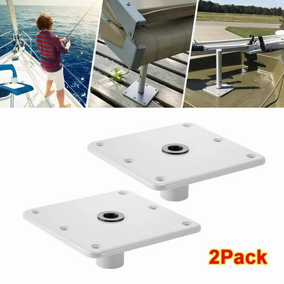 Heavy Duty Boat Seat Base, 7 X 7Inch Pedestal W/ 3/4Inch Pin Post Socket White