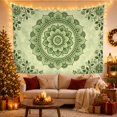 thumbnail image 3 of Leafy Botanical Branches with Placed Mandala Composed, Serene Watercolor for Plant Lovers, Aesthetic Wall Decor, Mother'S Day Gift, Tapestry Wall Hanging for Dorm and Living Room, 3 of 7