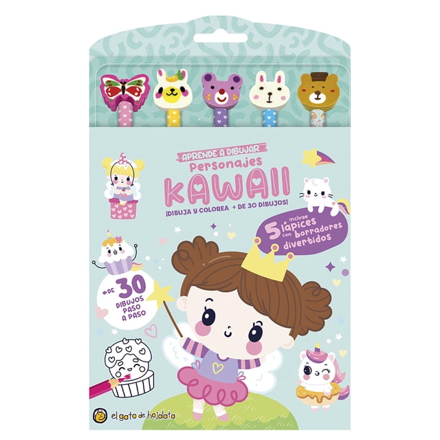 Lapices y Gomitas Aprende A Dibujar Personajes Kawaii Editorial Guadal Libro de bolsillo 1ra edicion