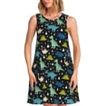 thumbnail image 1 of Fotbe Dinosaur Vestido de Verano sin Mangas para Mujer – Vestido Midi Línea A, Estilo Camiseta Floral, Vestido Playero Casual y Fluido, 1 of 7