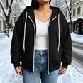 thumbnail image 2 of yillto Plus Size Womens Full Zip up Hooded Sweatshirt Long Sleeve Fleece Lined Jacket Coat for Women L-5XL, 2 of 7