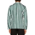 thumbnail image 3 of INSPIRE CHIC Men's Suit Striped Single Breasted Slim Fit Casual Vertical Stripes Blazer S Green White, 3 of 5